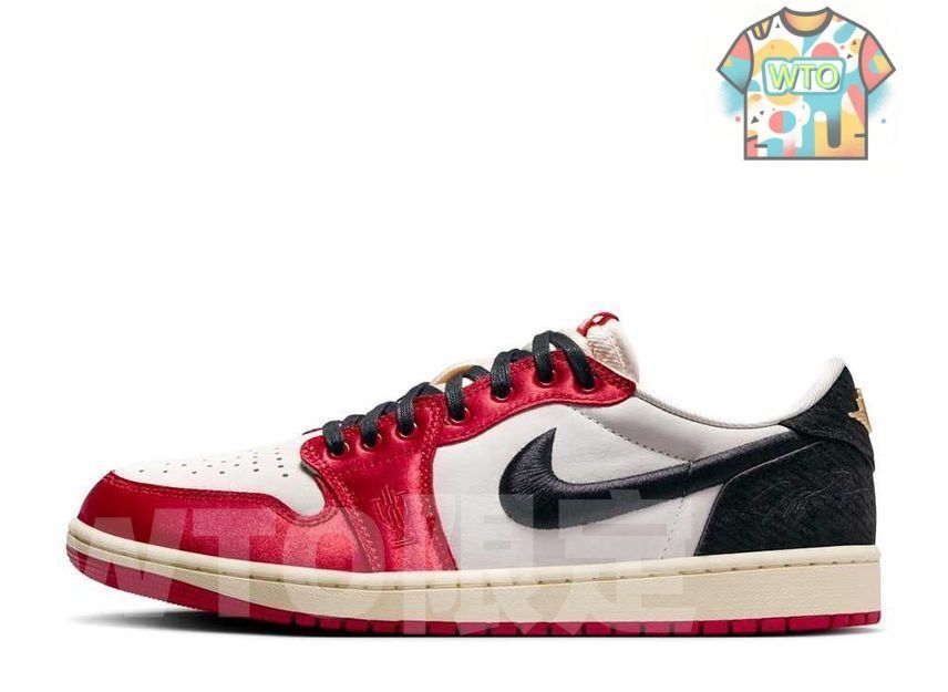 トロフィールーム × ナイキ エアジョーダン1 ロー OG セイル アンド バーシティレッドFN0432-100-WTO輸入2