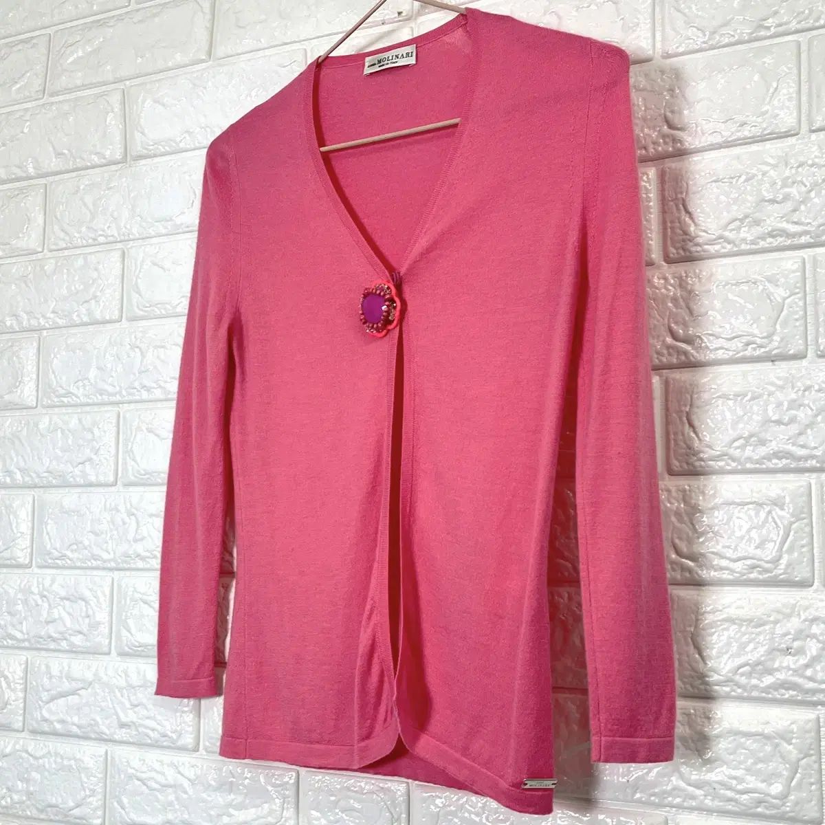 アナモリーナリー カシミア ピンク カーディガン 44