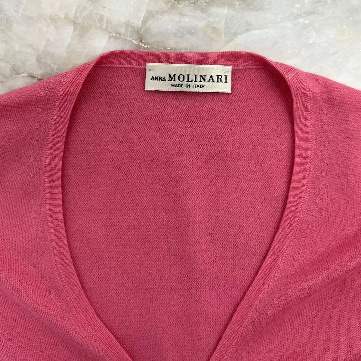  アナモリーナリー カシミア ピンク カーディガン 44 長袖 カーディガン ボレロ アンサンブル