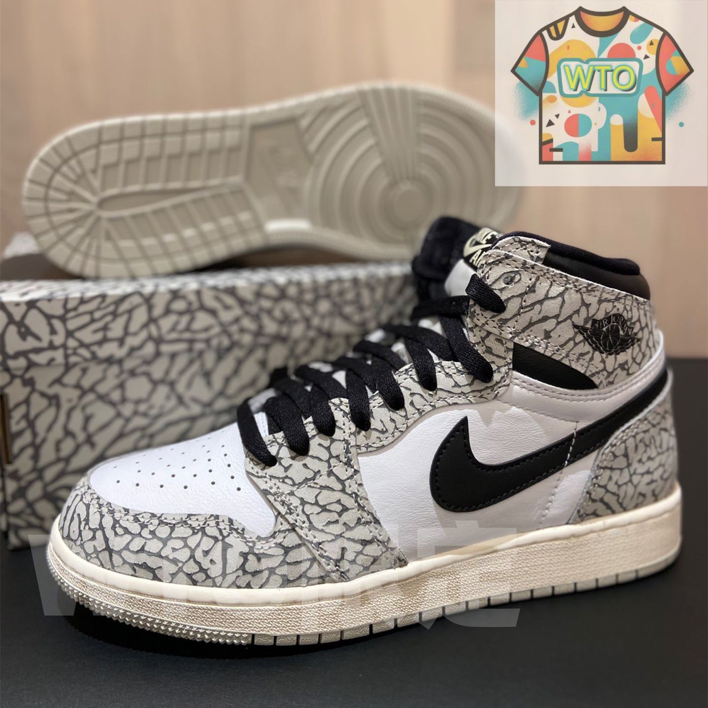  NIKE AIR JORDAN 1 RETRO HIGH OG White Cement ナイキ エア ジョーダン レトロ ハイ スニーカー WTO輸入1 スニーカー 靴