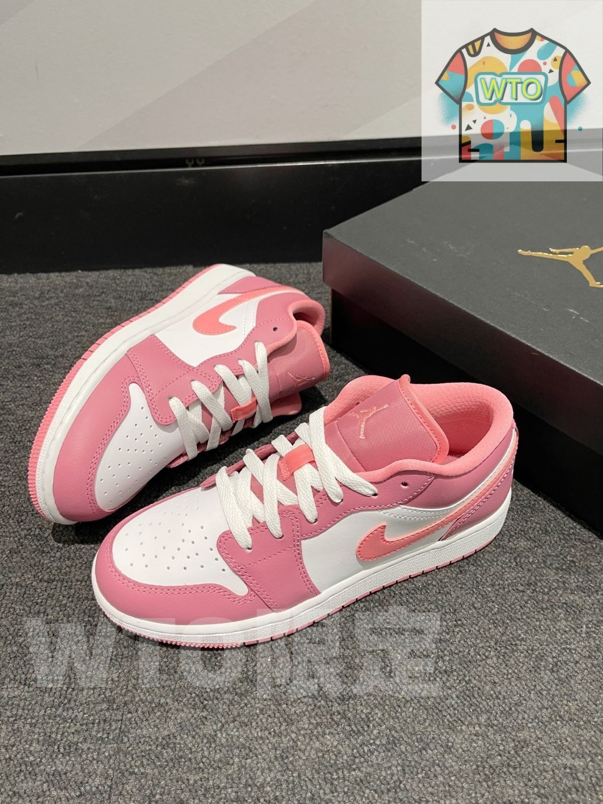 NIKE AIR JORDAN 1 LOW GS ナイキ エア ジョーダン 1 ロー GS レディース スニーカー ローカット DESERT BERRY CORAL CHALK WHITE ピンク 553560-616｜ ｜ -WTO輸入1