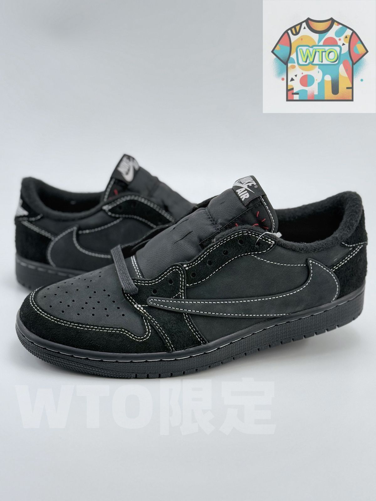 トラヴィススコット × ナイキ エアジョーダン1 ロー OG SP ブラック ファントムDM7866-001-WTO輸入2