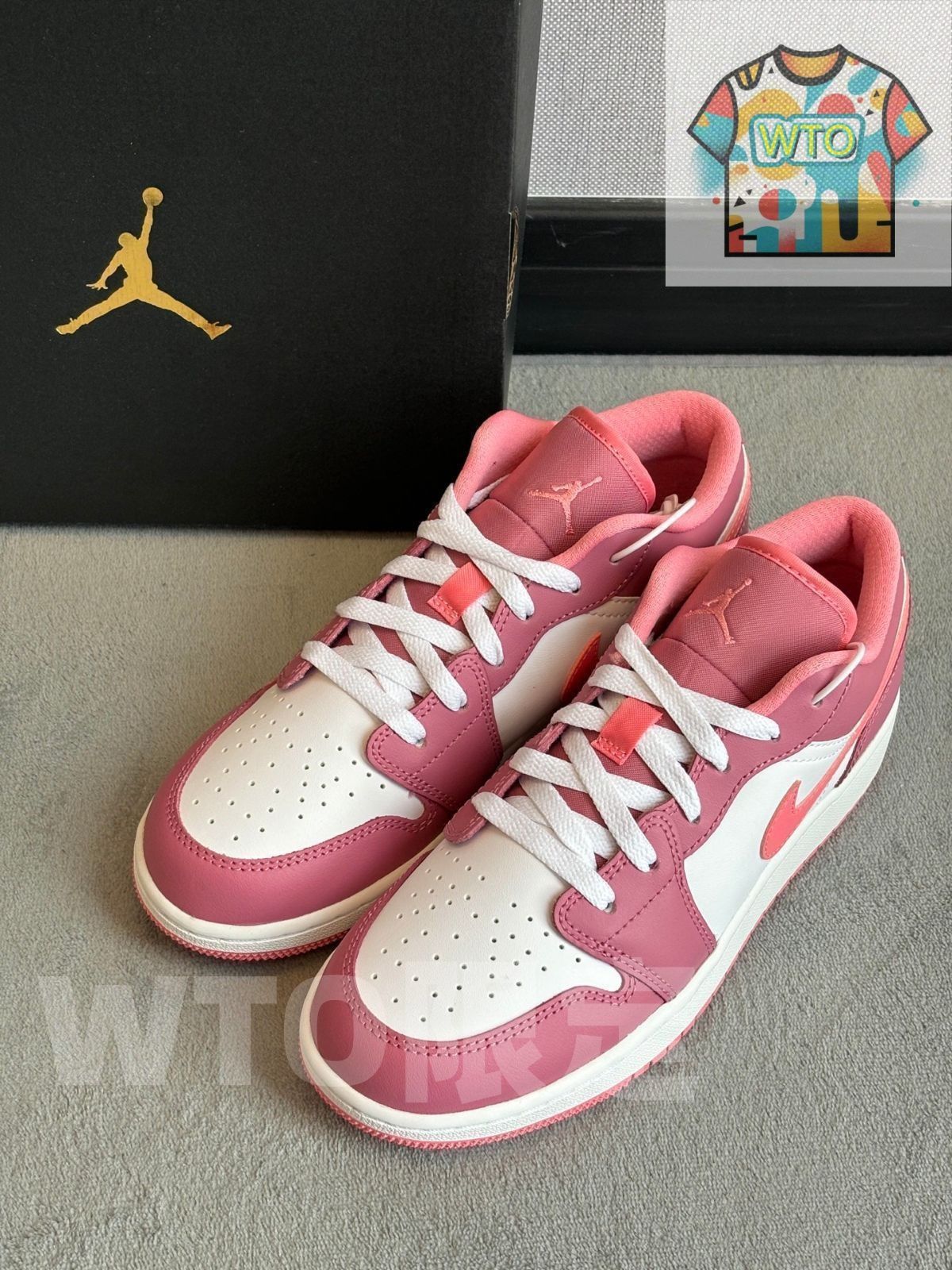NIKE AIR JORDAN 1 LOW GS ナイキ エア ジョーダン 1 ロー GS レディース スニーカー ローカット DESERT BERRY CORAL CHALK WHITE ピンク 553560-616| | -WTO輸入1