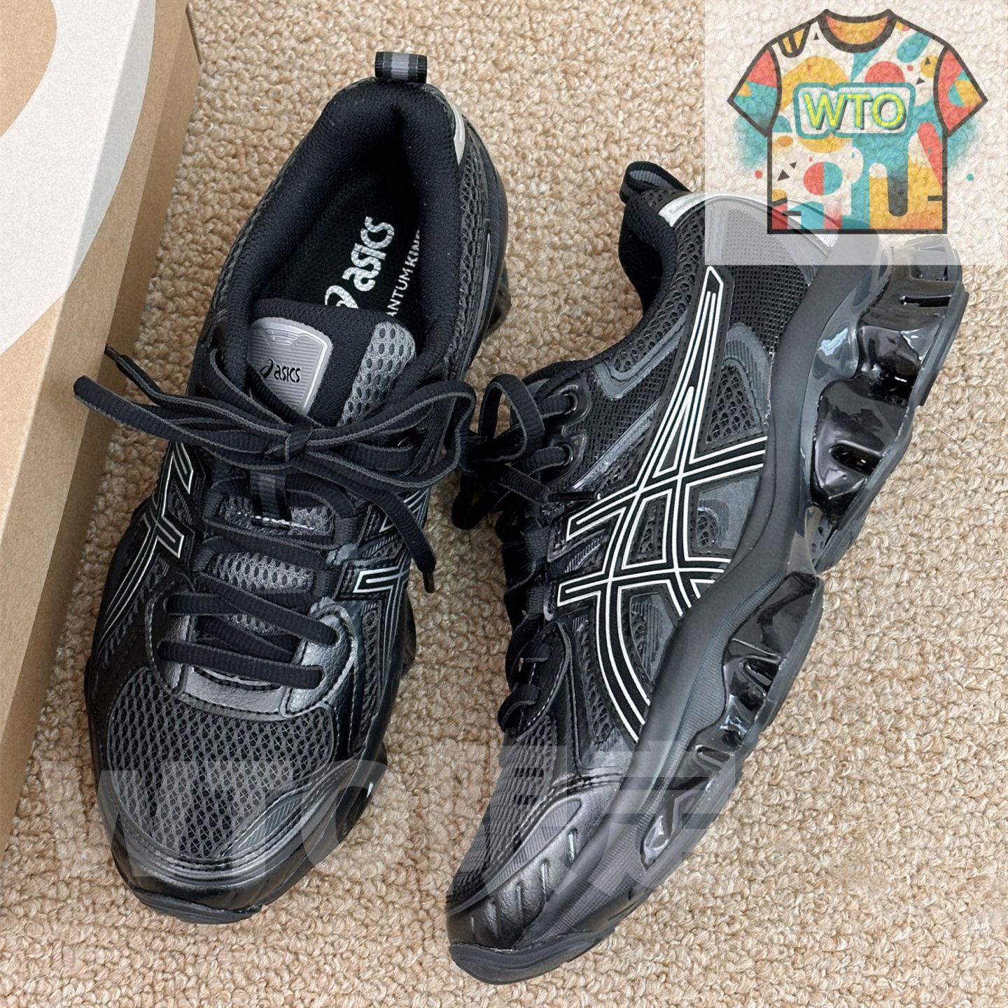 アシックス ゲルクォンタム キネティック グラファイトグレー ブラックスニーカー| | -WTO輸入1