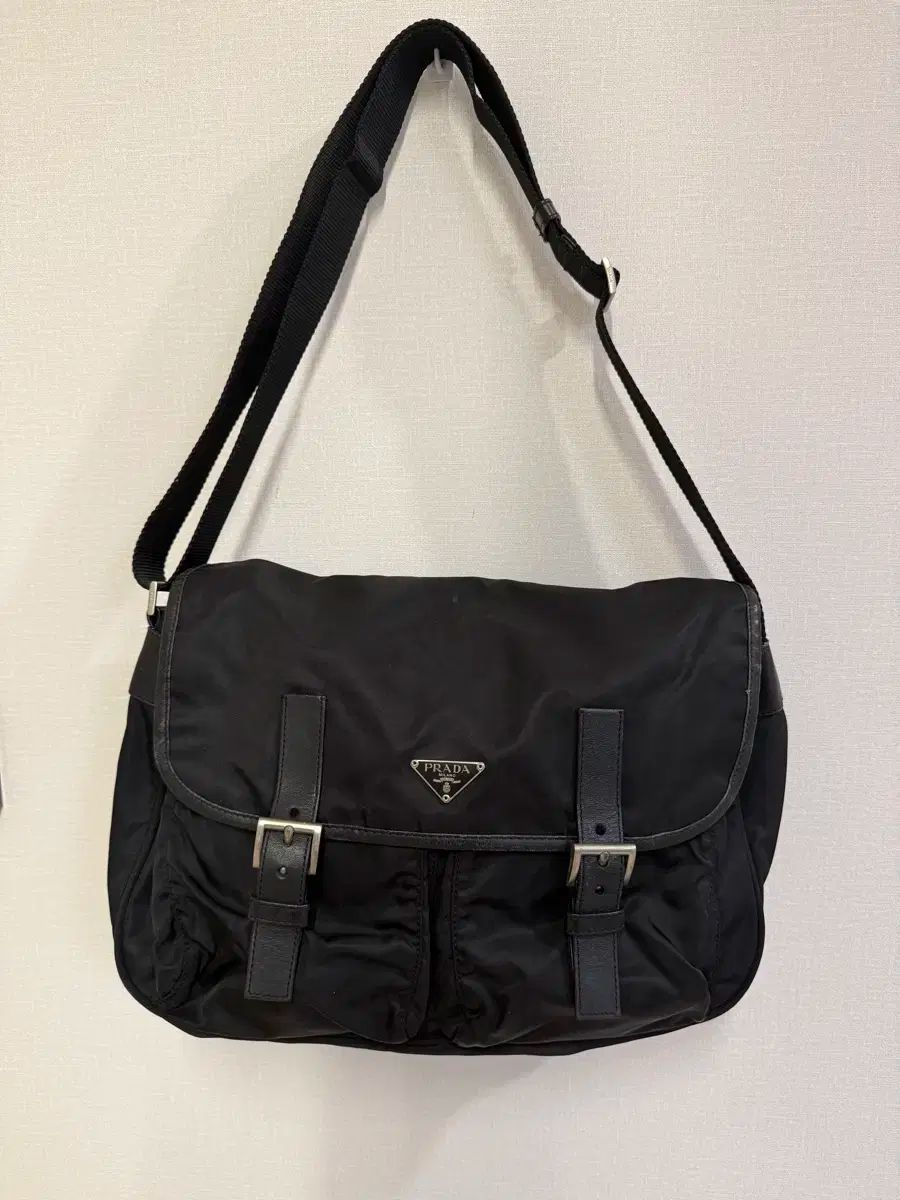 PRADA プラダ ポコノ ツーポケット ナイロン ブラック メッセンジャーバッグ クロスバック ショルダーバッグ