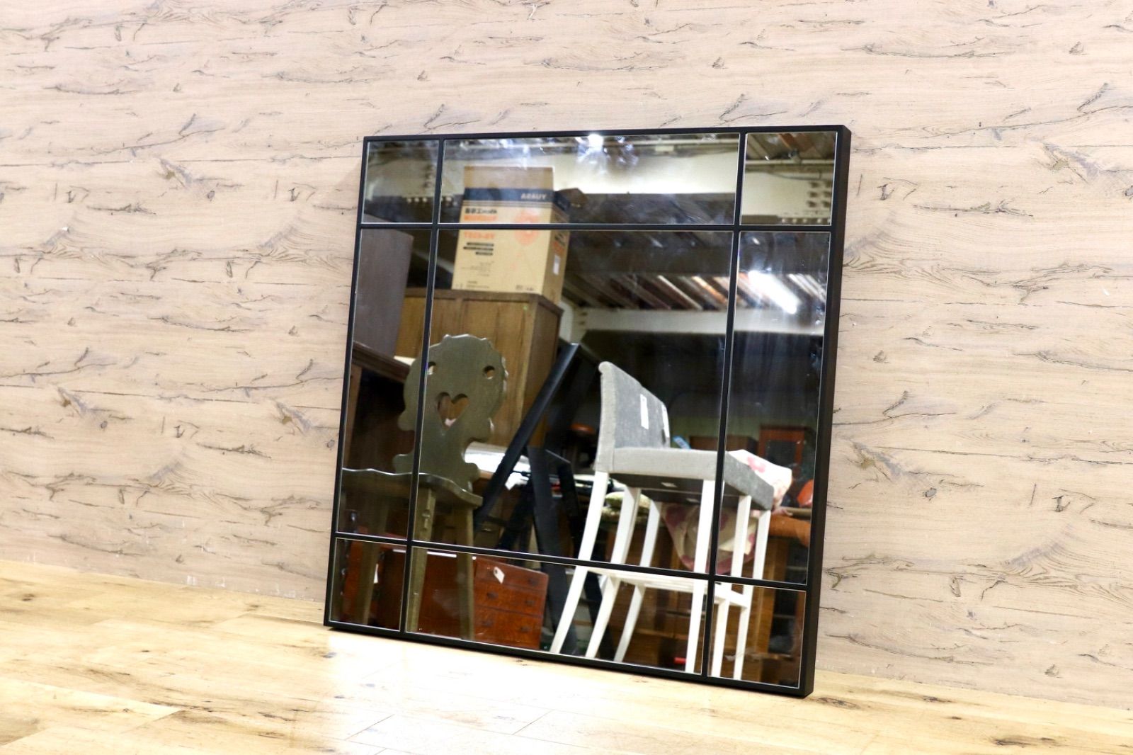 GMIS 333 porada ポラダ FOUR SEASONS フォーシーズン 壁掛けミラー ウォールミラー イタリアモダン ブラック オーク材 約18.7万