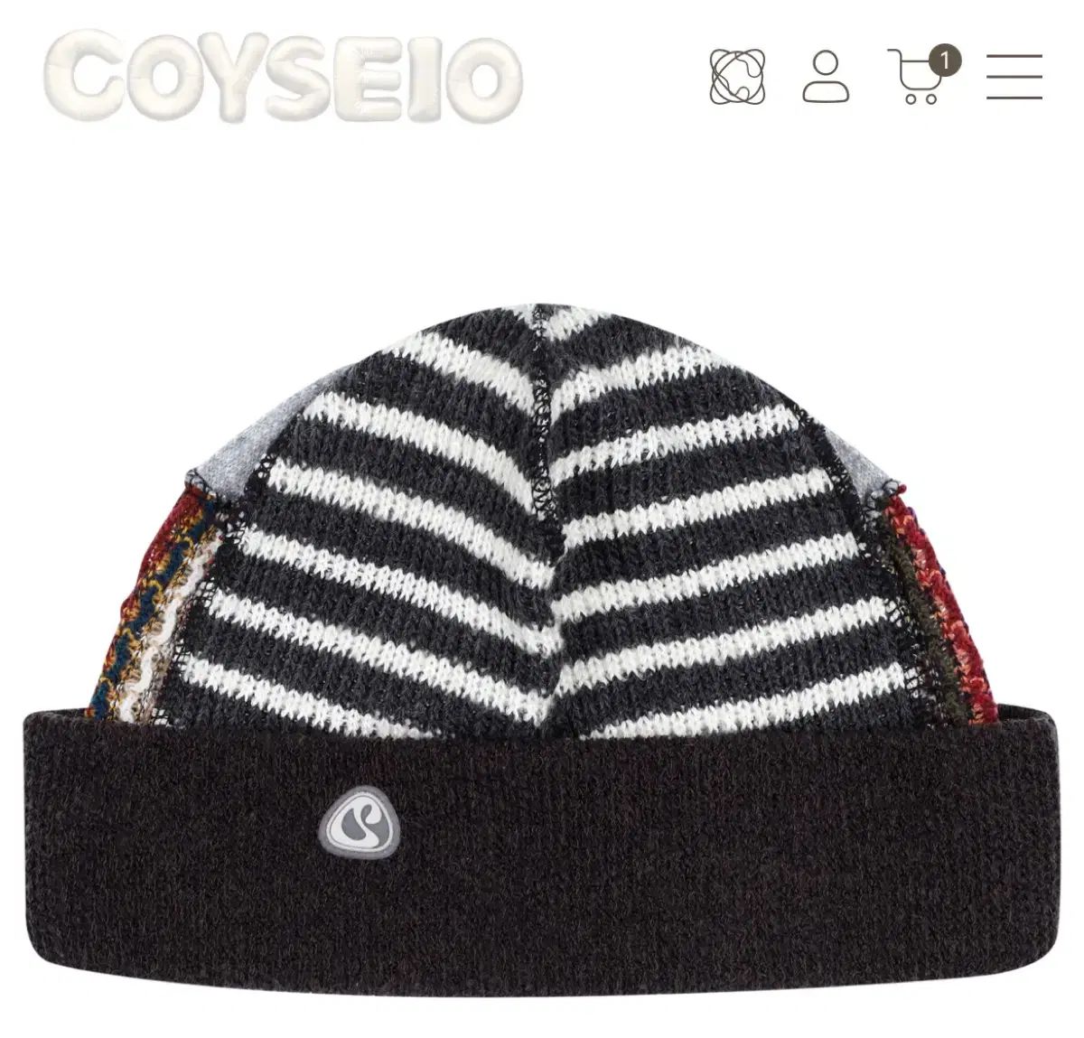 coyseio コイセイオ パッチワーク ビーニー ブラウン