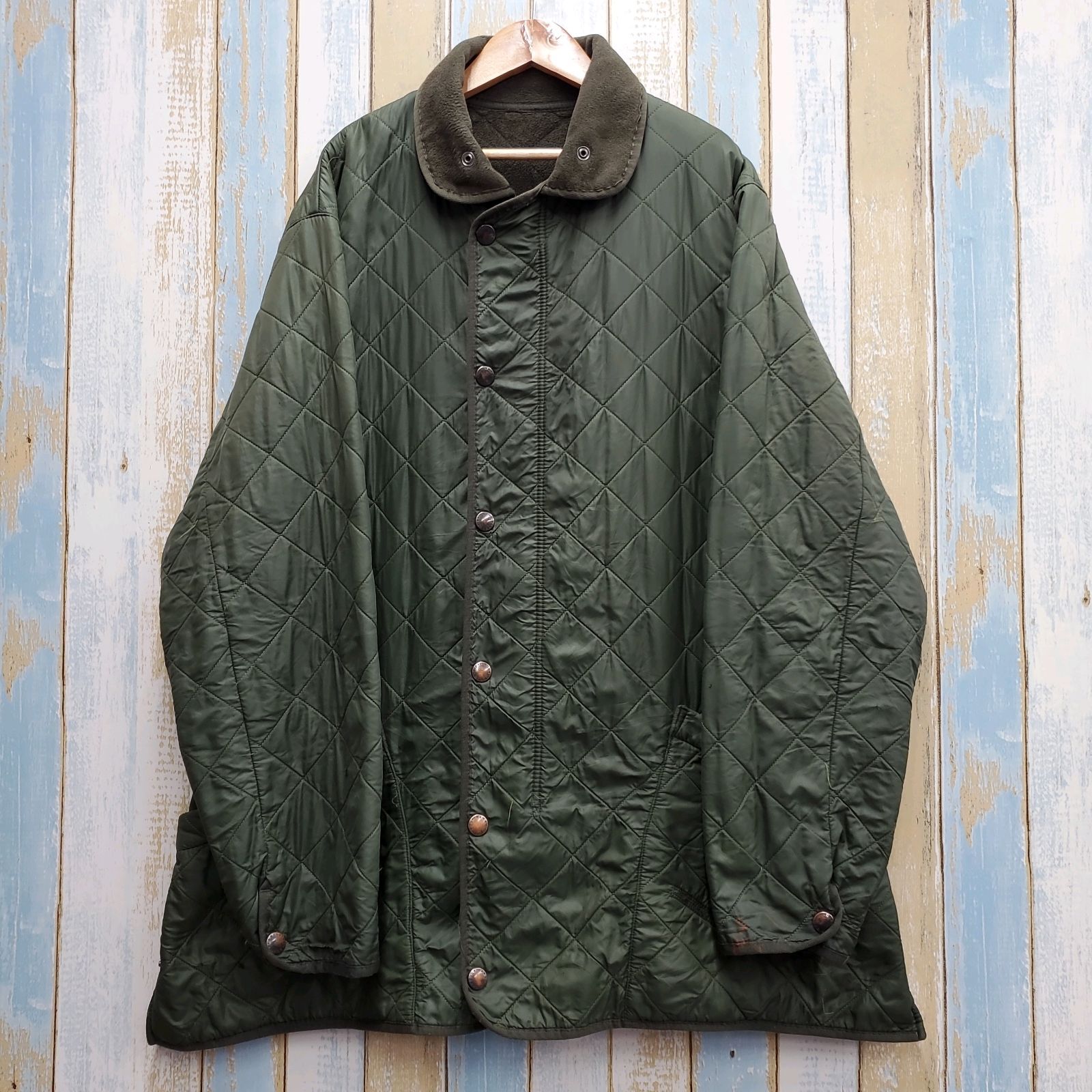 HB 54 バブアー キルティングジャケット カバーオール 襟元フリース カーキ