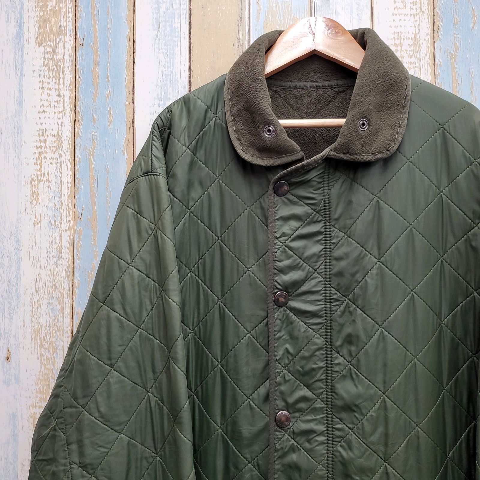 HB 54 バブアー キルティングジャケット カバーオール 襟元フリース カーキ