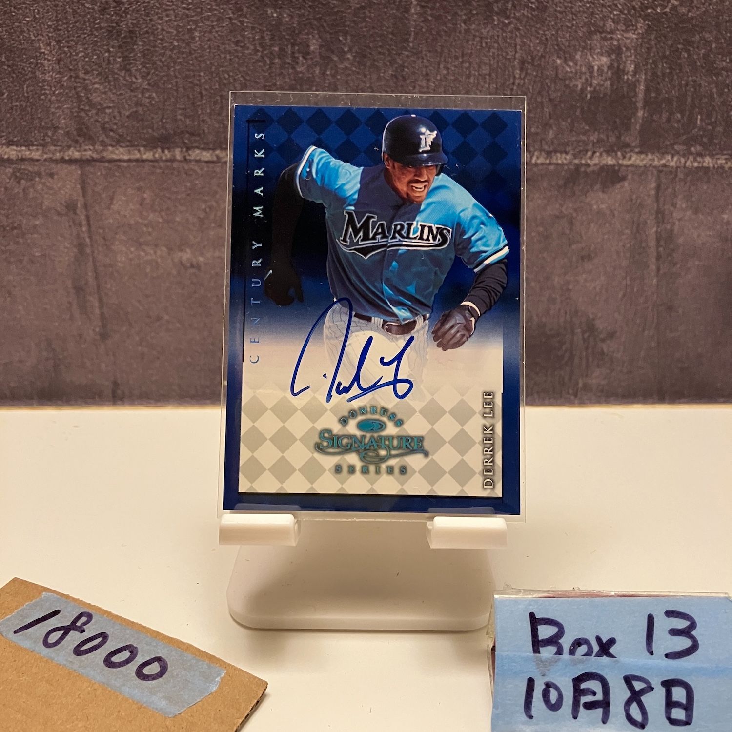 2001 Donruss Derrek Lee 直筆サインカード Florida Marlins Century Marks カード