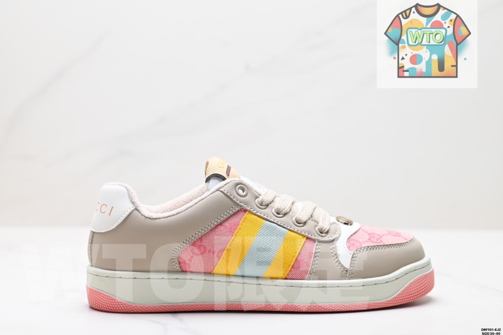 グッチ ディストレスド スクリーナー スニーカー レトロ版 オリジナル アンティーク加工 グッチのダーティーシューズシリーズ01