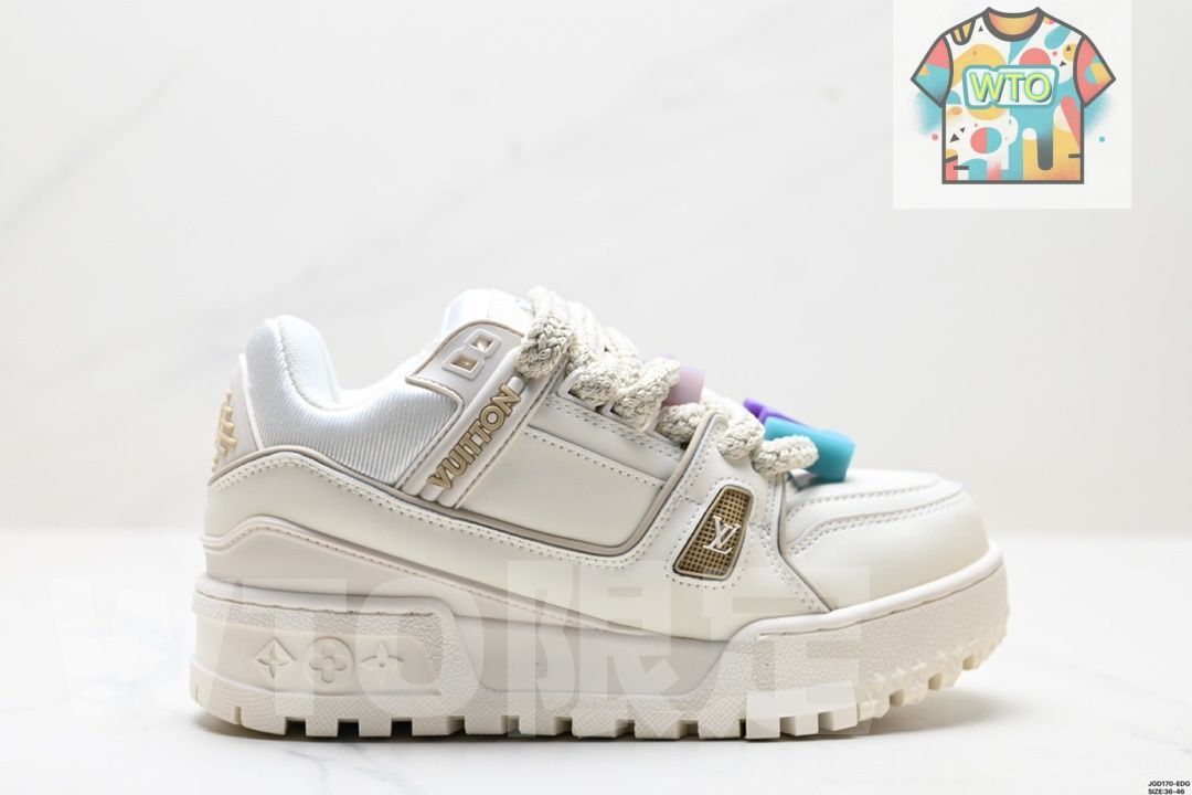 LVルイ ヴィトン Trainer Maxi Low Sneaker パンブレッド マキシシリーズ ローカット カジュアル スポーツ バスケットシューズ02