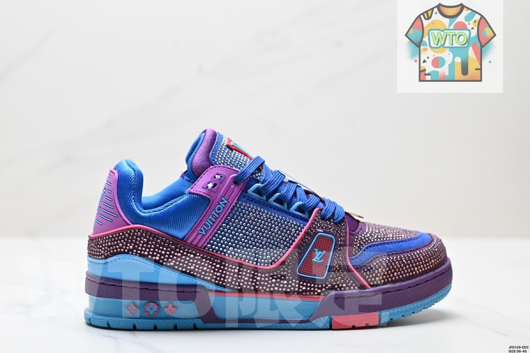 LVルイ ヴィトン Trainer Maxi Low Sneaker パンブレッド マキシシリーズ ローカット カジュアル スポーツ バスケットシューズ07