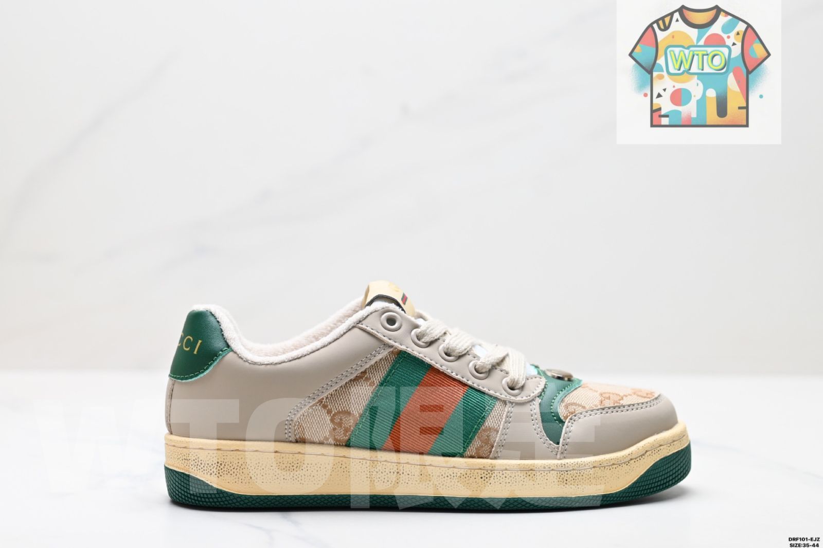 グッチ ディストレスド スクリーナー スニーカー レトロ版 オリジナル アンティーク加工 グッチのダーティーシューズシリーズ04