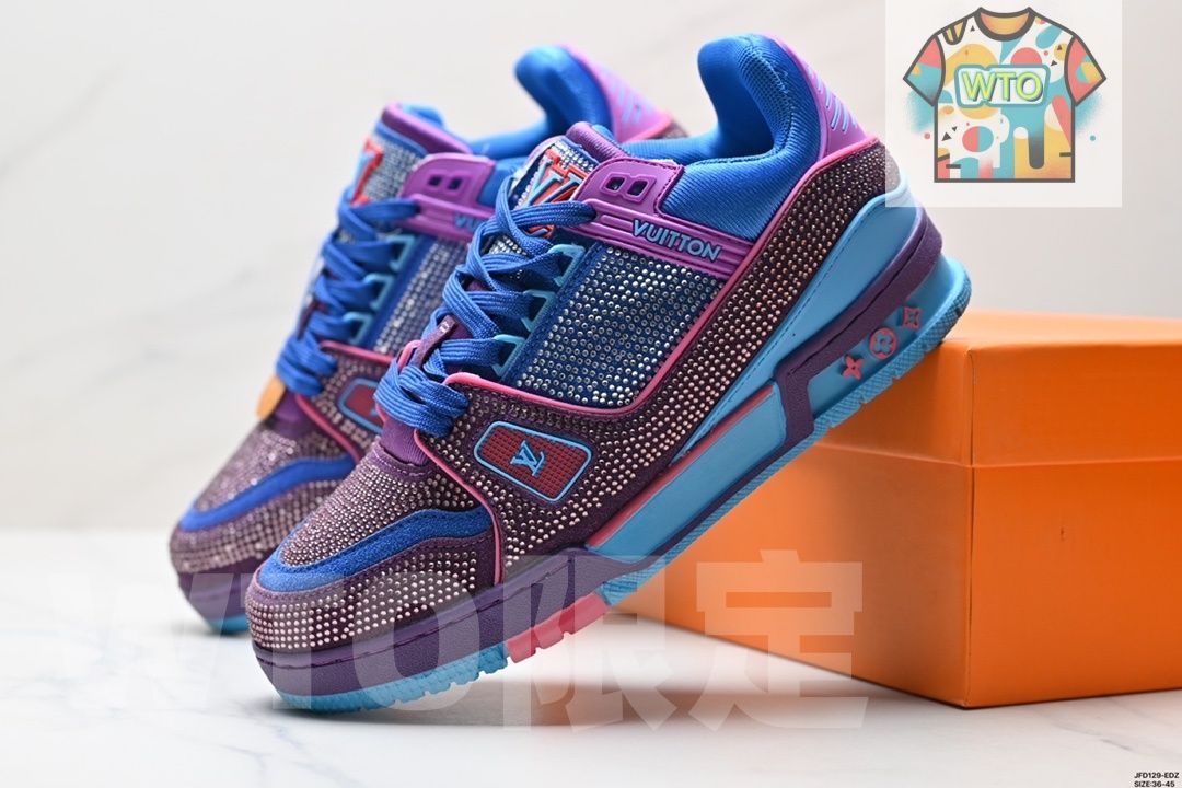 LVルイ ヴィトン Trainer Maxi Low Sneaker パンブレッド マキシシリーズ ローカット カジュアル スポーツ バスケットシューズ07