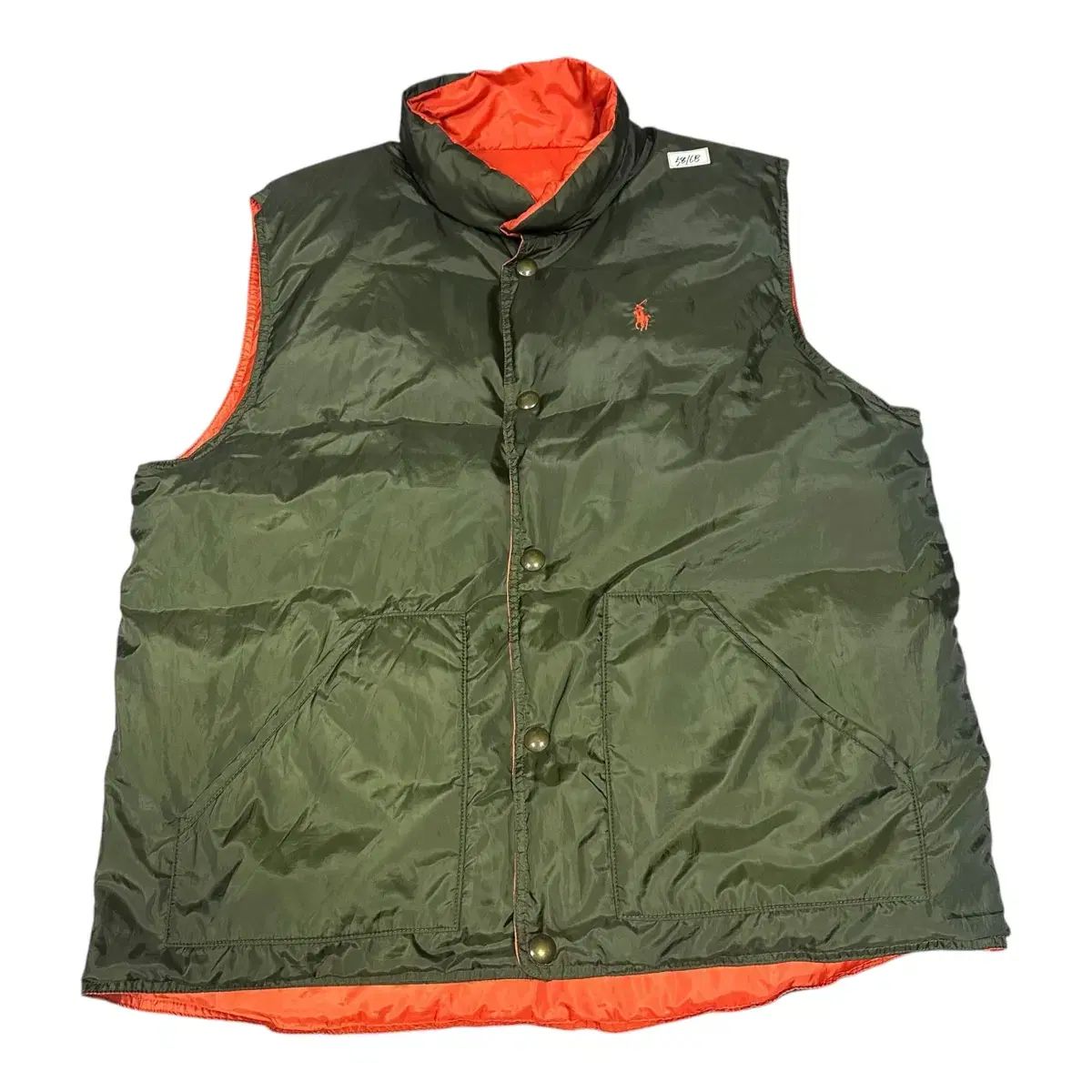 ポロ ラルフローレン リバーシブル カーキ オレンジ ベスト ダウン
