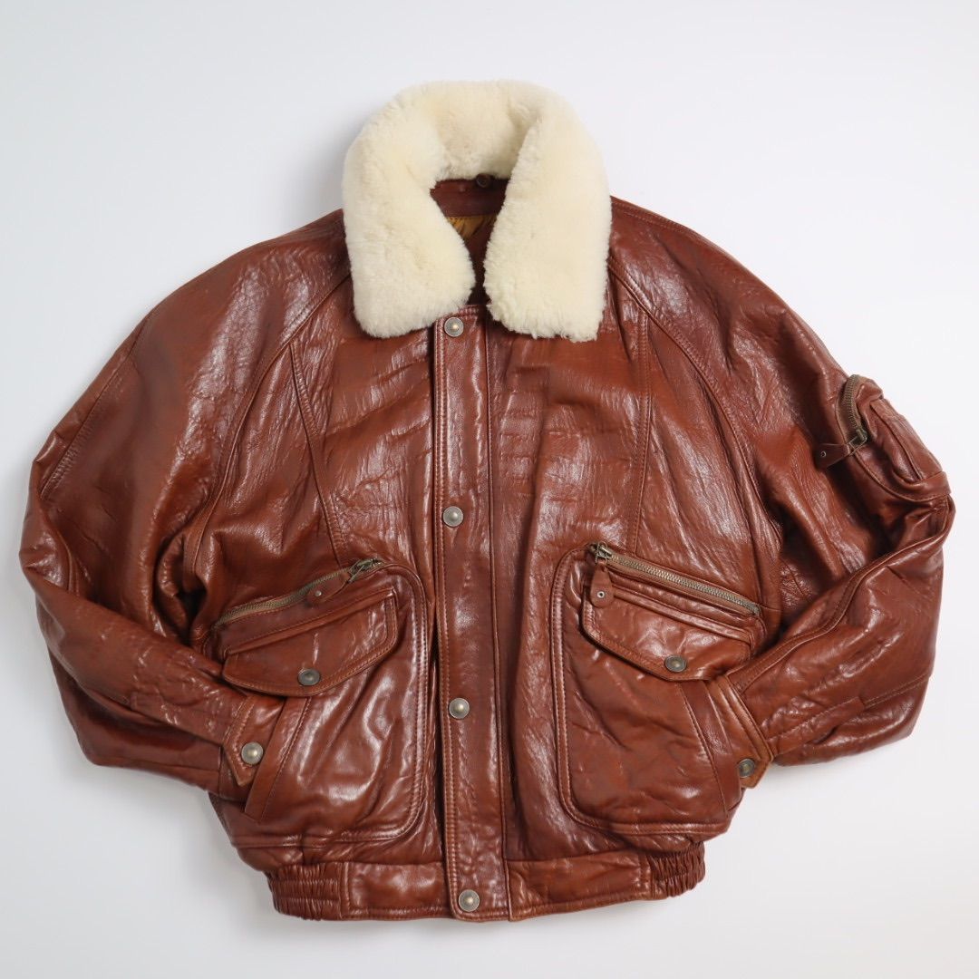 Vintage 80s 90s ヴィンテージ G1 A2 襟ボア 羊革 ラムレザー レザージャケット フライトジャケット 短丈 本革 リアルレザー