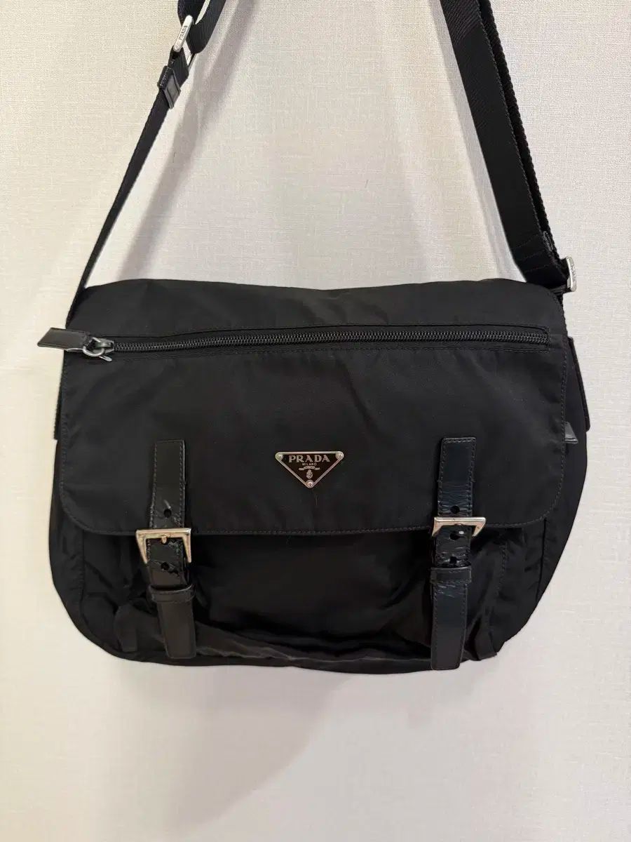 PRADA ブラック ポコノ ナイロン ワンポケット クロスバック メッセンジャーバッグ ショルダーバッグ