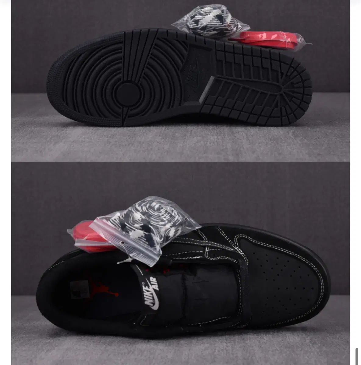 NIKE ジョーダン トラヴィススコット ロー ブラックファントム および交換