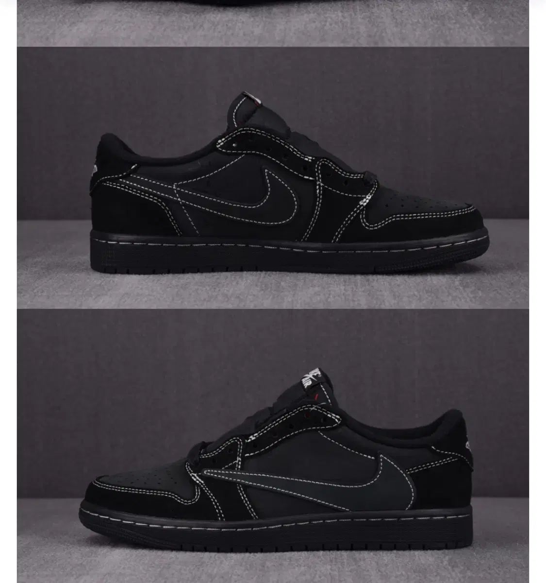 NIKE ジョーダン トラヴィススコット ロー ブラックファントム および交換