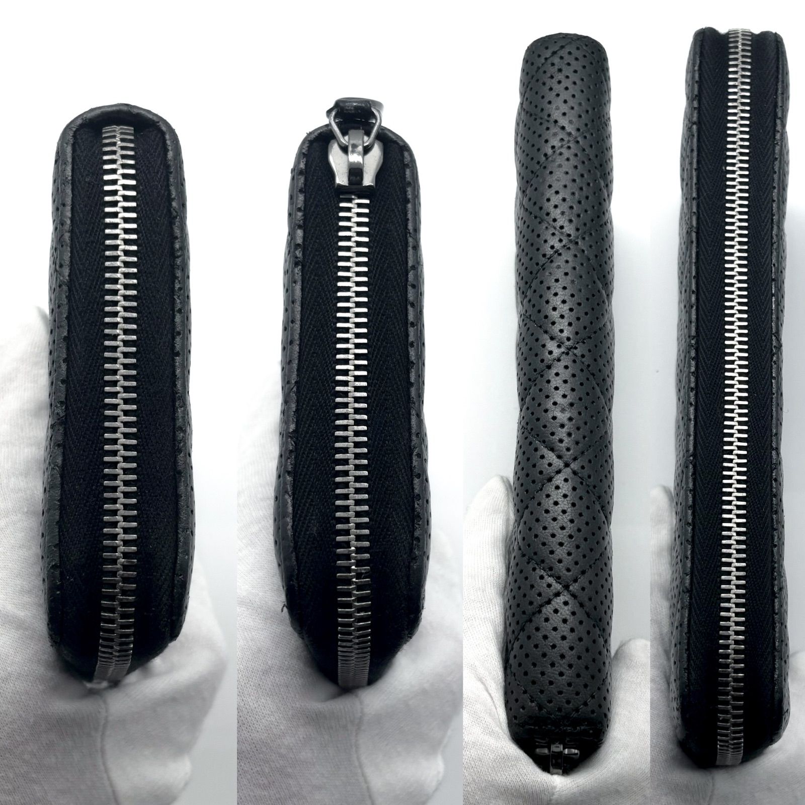 極美品✨】シャネル 長財布 マトラッセ パンチング ラウンドジップ