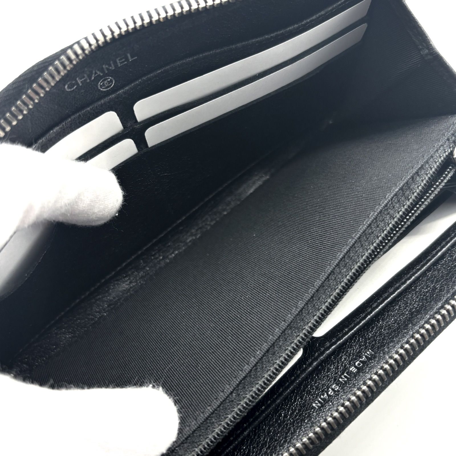 極美品✨】シャネル 長財布 マトラッセ パンチング ラウンドジップ