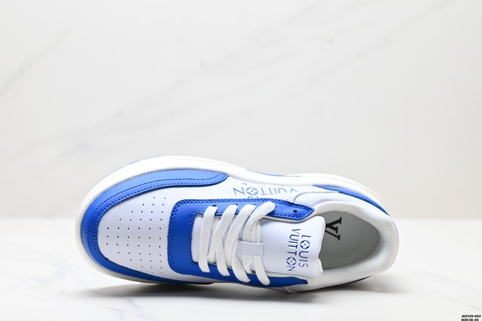 全新 ルイ ヴィトン トレーナー スニーカー ロー カジュアルスポーツシューズ ブルー&ホワイト-WTO輸入1