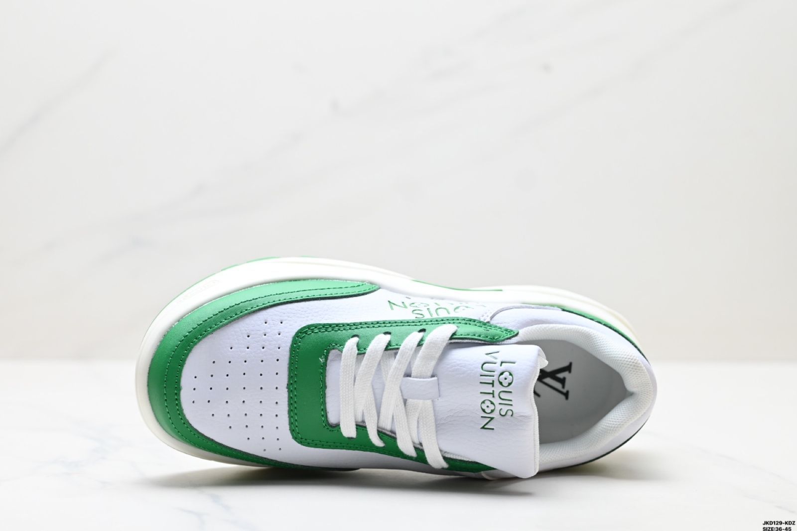 全新 ルイ ヴィトン トレーナー スニーカー ロー カジュアルスポーツシューズ グリーン&ホワイト-WTO輸入1