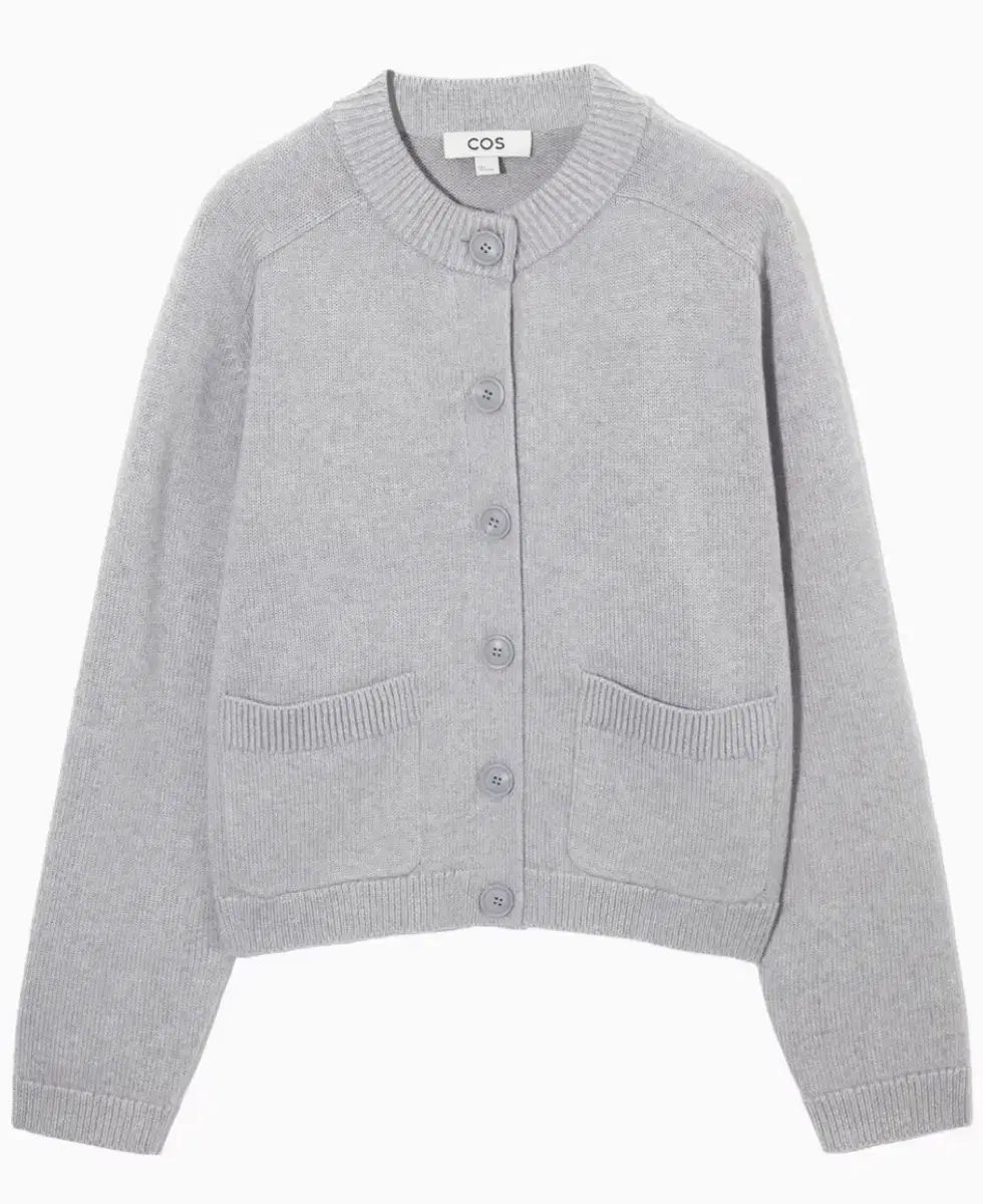 COS コス ウール クロップドカーディガン グレー XS