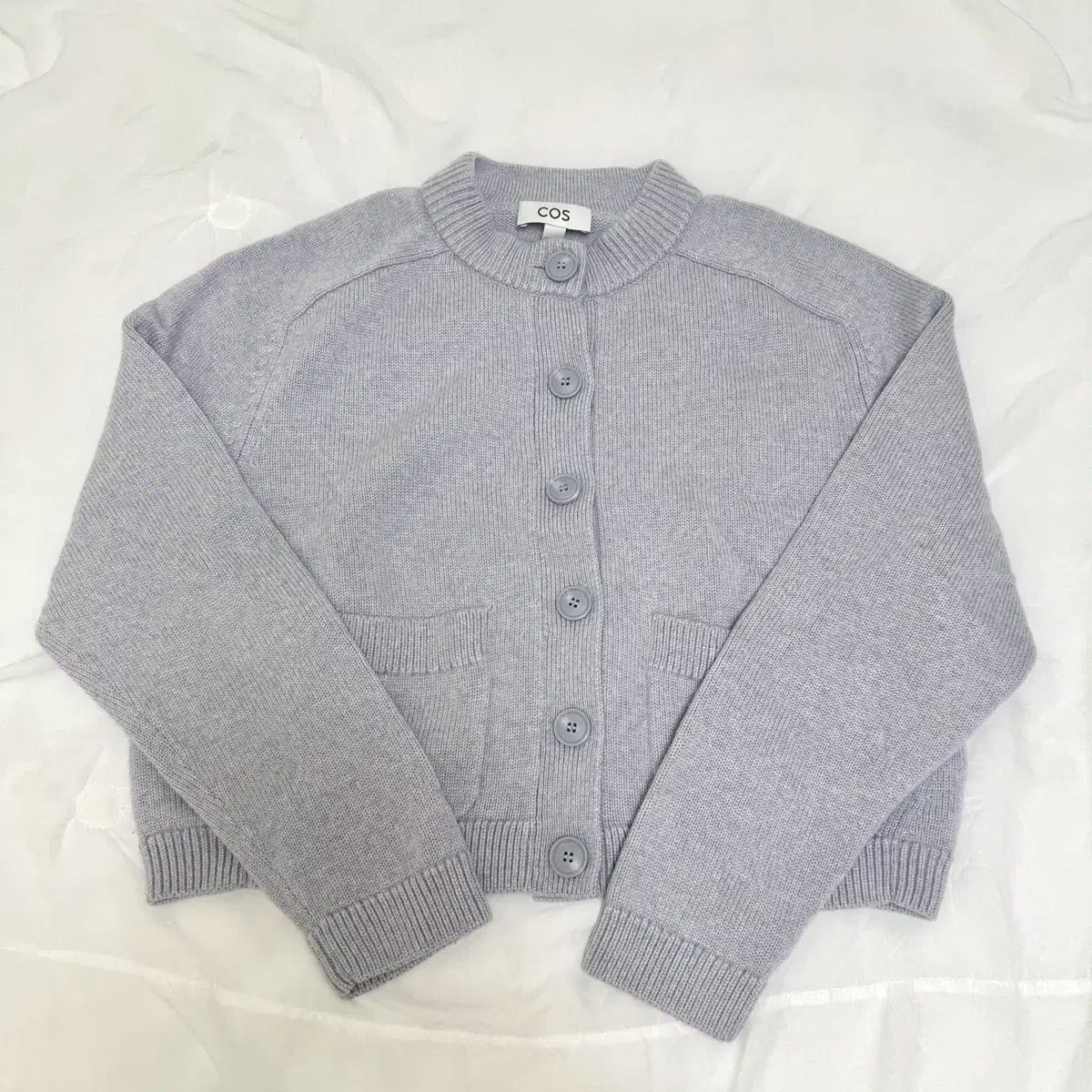 COS コス ウール クロップドカーディガン グレー XS