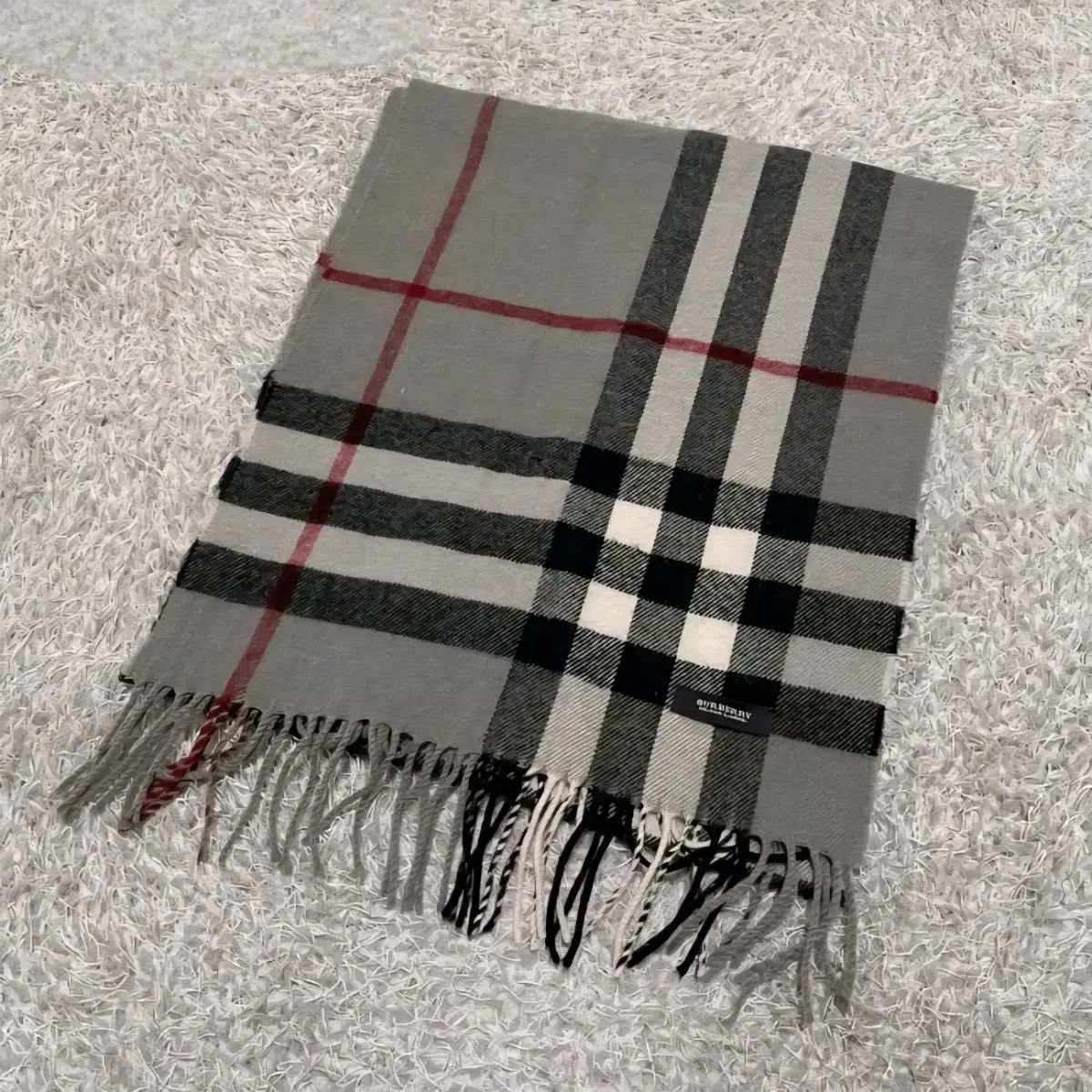 バーバリー グレー BIG ノヴァチェック マフラー