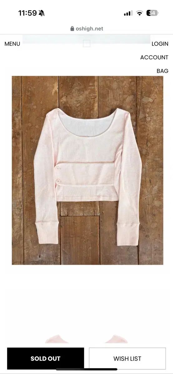 oshigh オスハイ Band Baby Long Sleeve Strawb