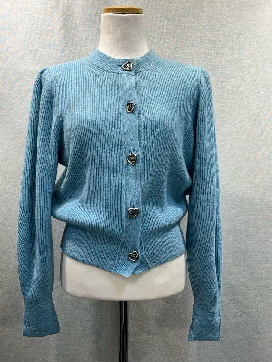 級 LANVIN カシミア カーディガン スカイブルー 90