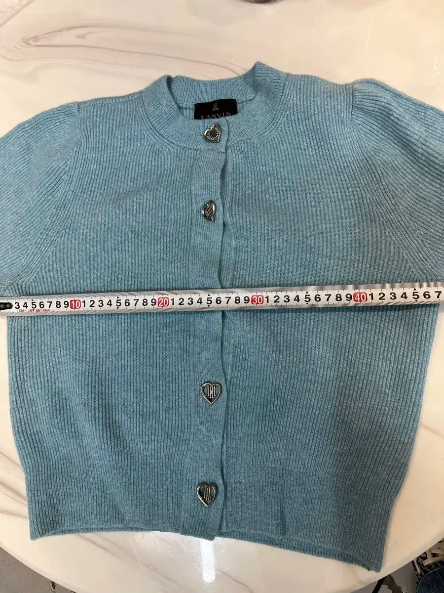 級 LANVIN カシミア カーディガン スカイブルー 90 GINKGOPHARMACY_COM