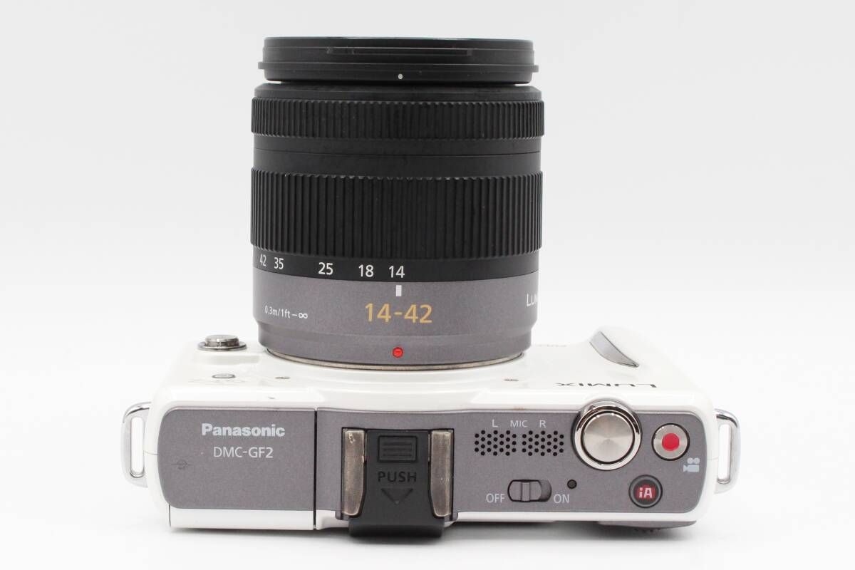 ■ 美品 ■ パナソニック　Panasonic DMC-GF2 14-42mm LUMIX 【中古】Panasonic パナソニック DMC-GF2 ホワイト + G VARIO 14