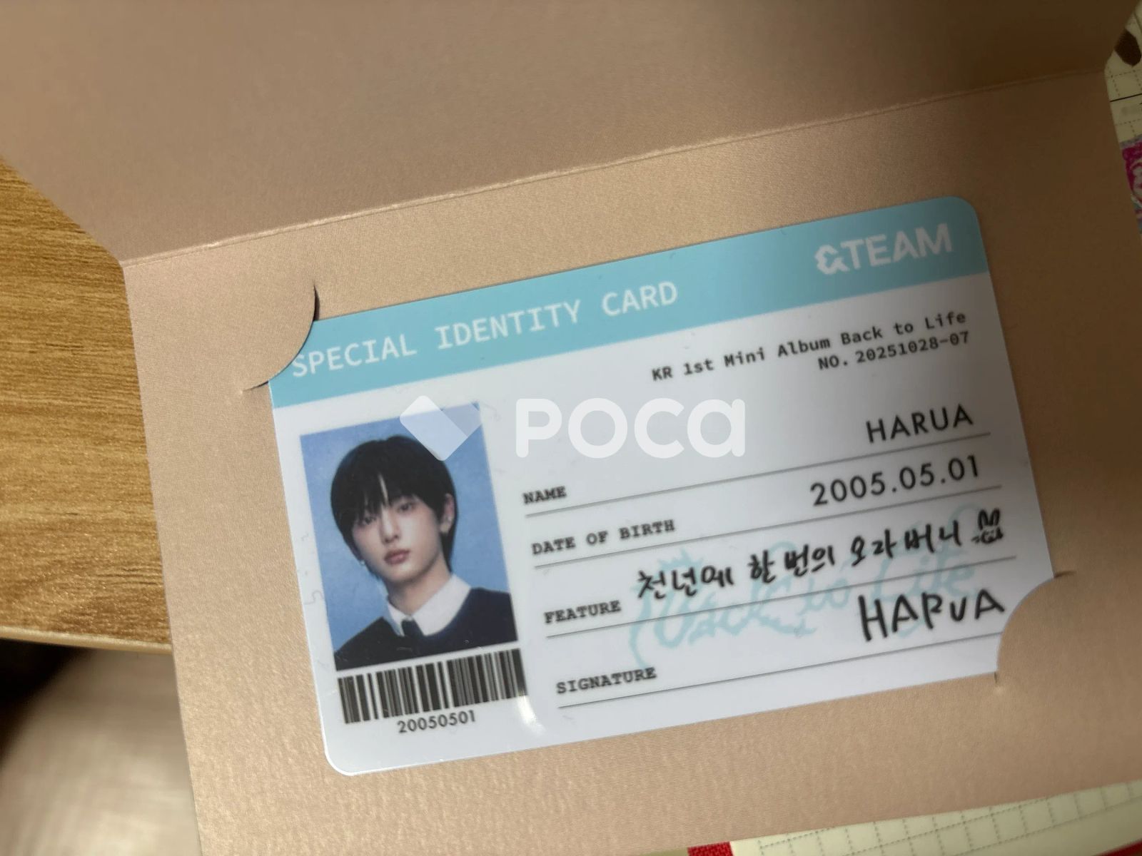  u0026TEAM HARUA ハルア Back to Life POPUP 購入特典 写真・チェキ