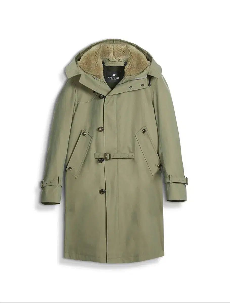 グレンフェルコート 価 100万 ギャバジン生地 緑色 サイズ38 価 5