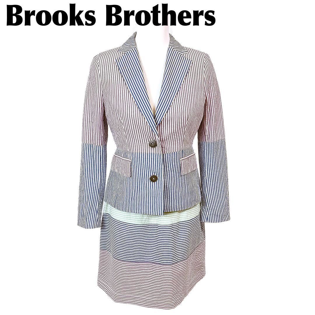 BrooksBrothers スカートスーツセットアップ 上2 下4 ストライプ