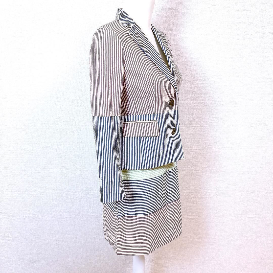 BrooksBrothers スカートスーツセットアップ 上2 下4 ストライプ