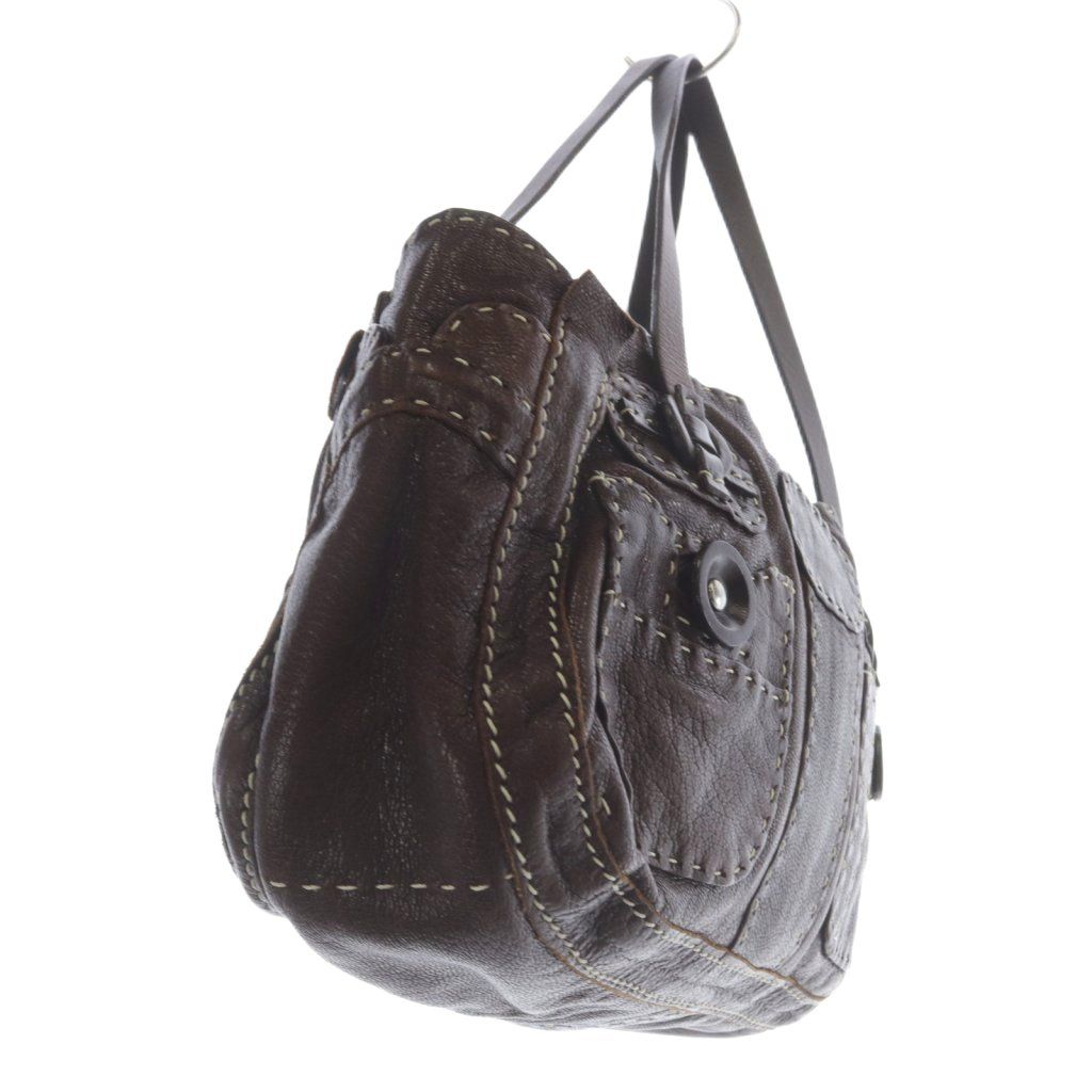 ジャマンピュエッシュ JAMIN PUECH レザー ハンドバッグ 茶色 ブラウン