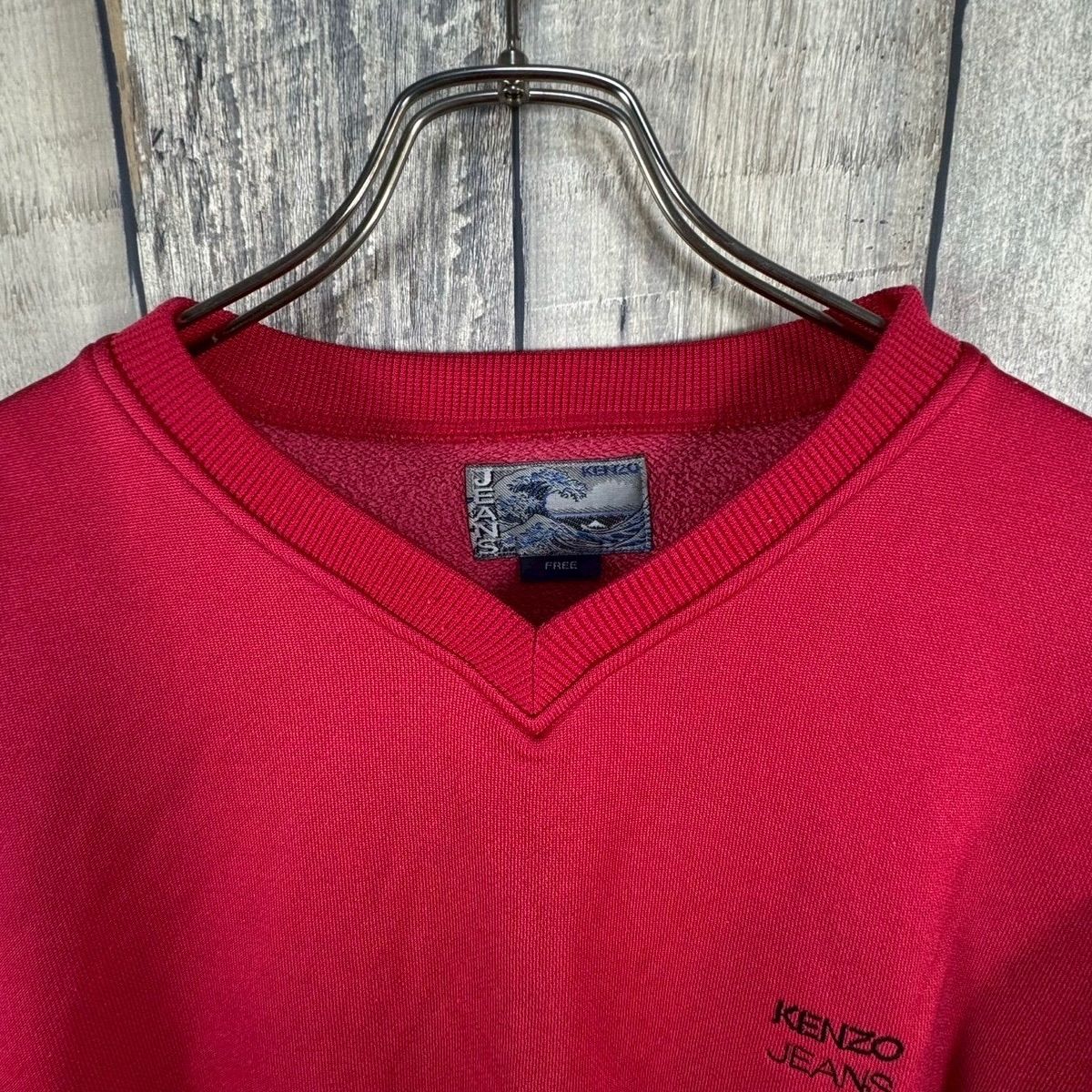KENZO JEANS ケンゾージーンズ 葛飾北斎 タグ 日本製 両面 刺繍 V 