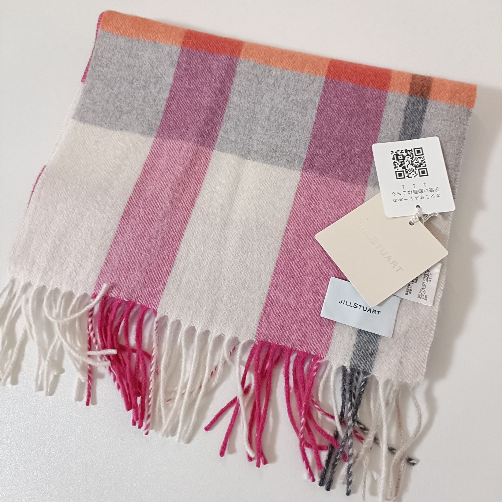 ジルスチュアート マフラー カシミヤ チェック柄マフラー