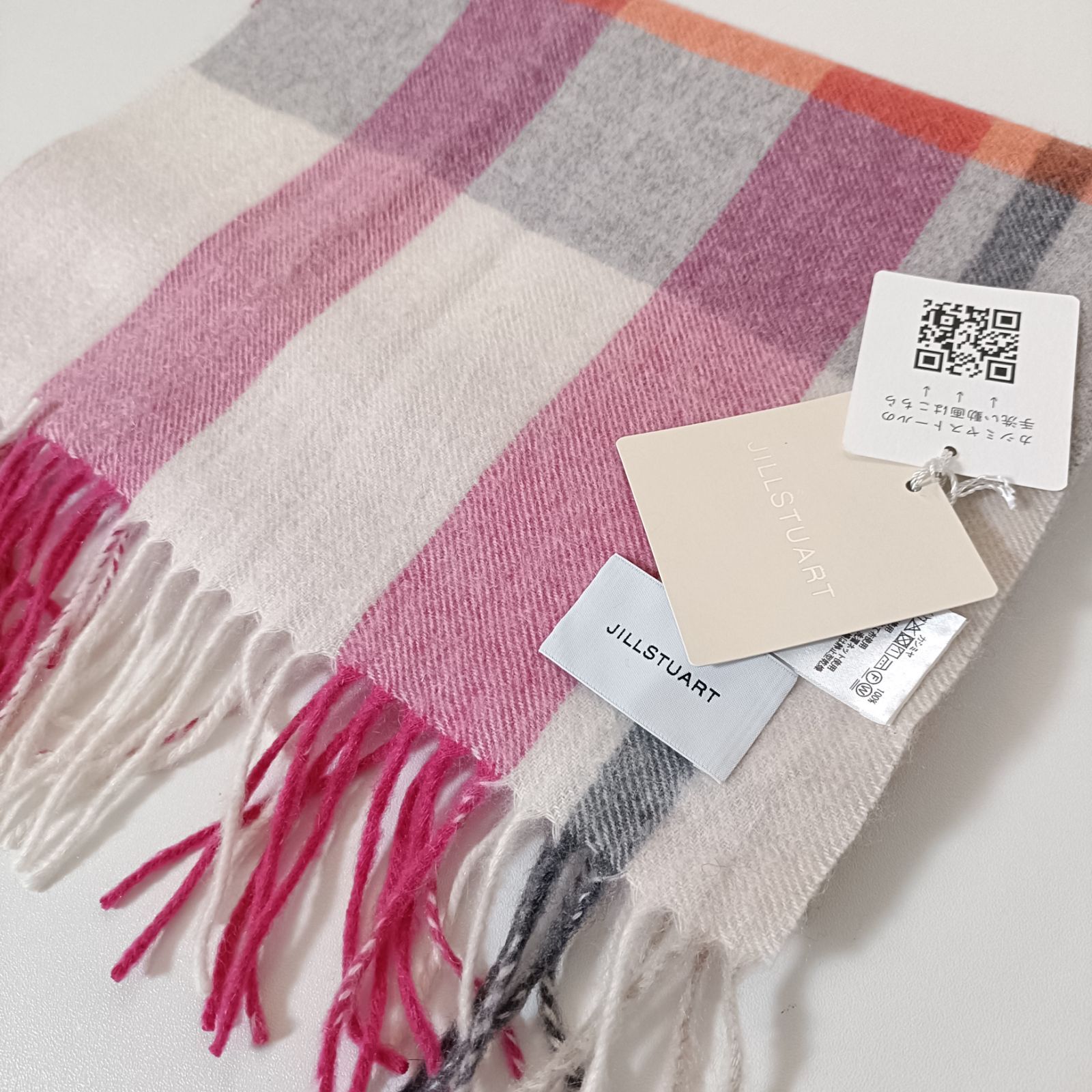 ジルスチュアート マフラー カシミヤ チェック柄マフラー