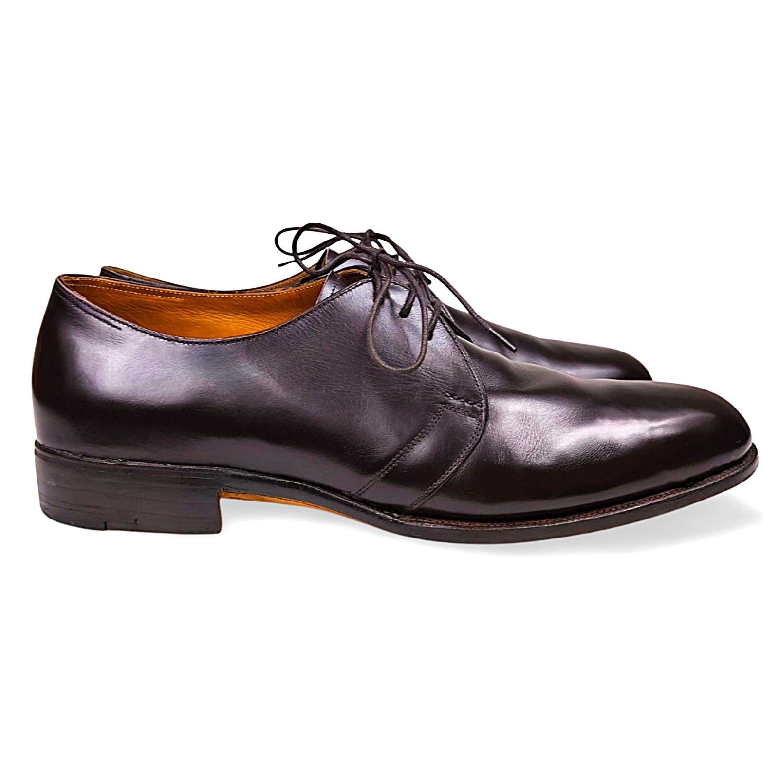 定価170万円超 上品 ジョンロブ ロンドン ビスポーク 上プレーントゥダービー ダークブラウン サイズ7E相当