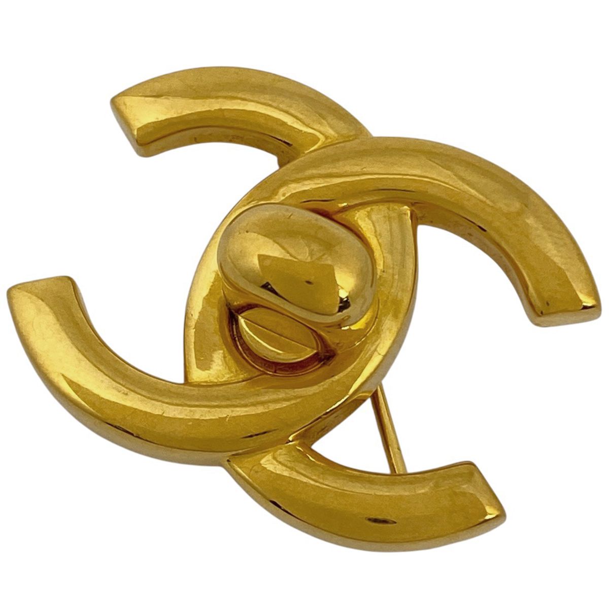 シャネル CHANEL ターンロック ブローチ ココマーク ブローチ GP ゴールド レディース