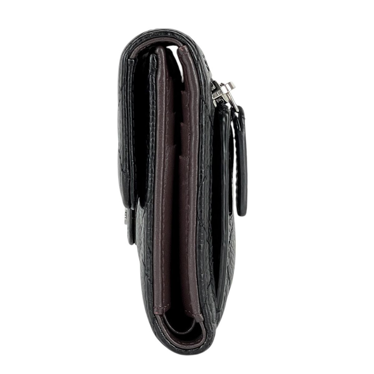 シャネル CHANEL ココマーク 三つ折り 財布 マトラッセ クラシック スモール フラップ ウォレット 三つ折り財布 キャビアスキン ブラック AP 0231 レディース