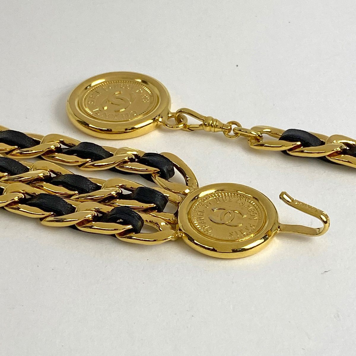 中古　美品　CHANEL　ベルト　ゴールド　懐中時計 送料無料】CHANEL（シャネル）プルミエール Mサイズ QZ レザーベルト