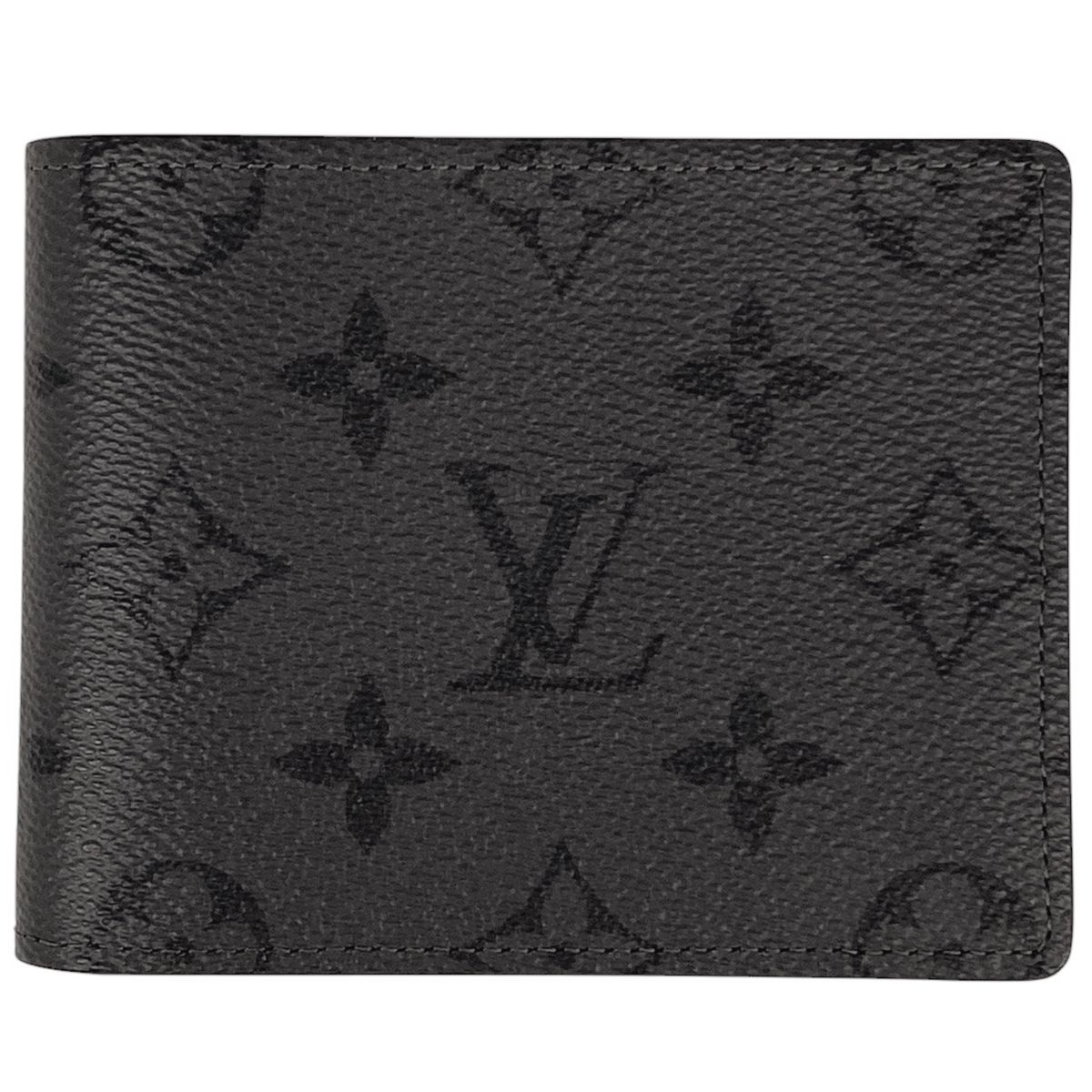 ルイ ヴィトン Louis Vuitton ポルトフォイユ スレンダー 札入れ カード入れ モノグラム リバース 二つ折り財布 モノグラムエクリプス グリ グレー M80906 メンズ