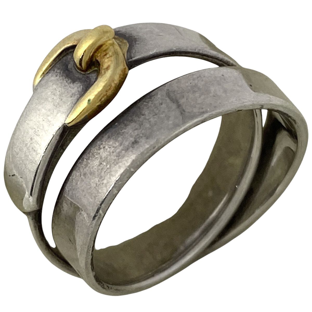 エルメス HERMES サンチュール リング 指輪 ベルトモチーフ K18 リング 10号 シルバー925 750 シルバー レディース