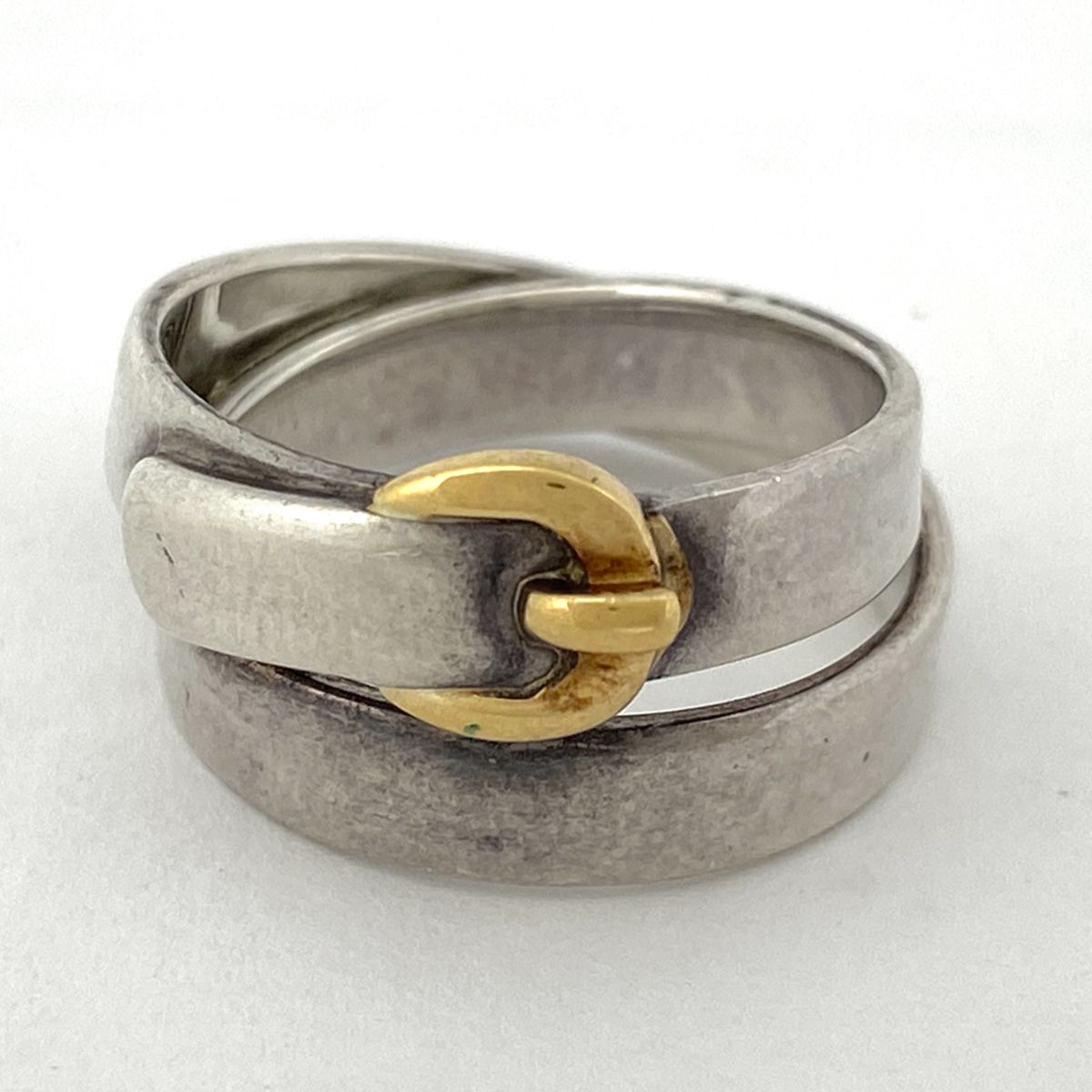 エルメス HERMES サンチュール リング 指輪 ベルトモチーフ K 18 10号 シルバー925 750 シルバー レディース